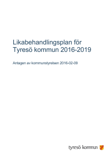 Likabehandlingsplan för Tyresö kommun 2016-2019