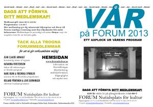 Kalendarium vår2013.pptx - FORUM Nutidsplats för kultur