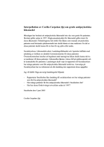 Interpellation av Cecilia Carpelan (fp) om gratis antipsykotiska