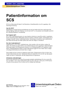 Patientinformation om SCS