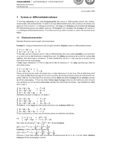 1 System av differentialekvationer.