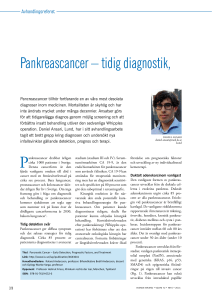 Pankreascancer – tidig diagnostik, prognostiska