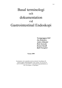 Basal terminologi dokumentation Gastrointestinal Endoskopi