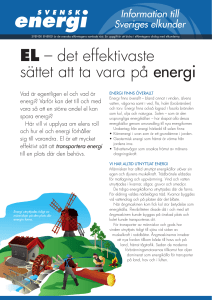 EL – det effektivaste sättet att ta vara på energi