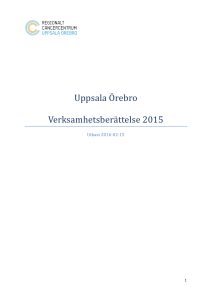 Verksamhetsberättelse 2015 - Samverkansnämnden Uppsala