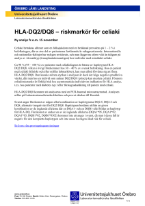 HLA-DQ2/DQ8 – riskmarkör för celiaki