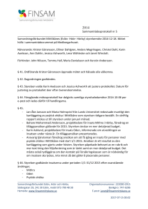 Protokoll för styrelsemöte nr 5 2014-12-18
