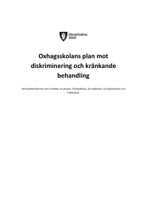 Oxhagsskolans plan mot diskriminering och kränkande behandling