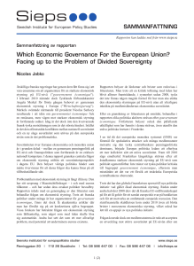 Which Economic Governance For the European Union