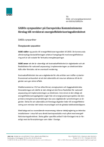 SABOs synpunkter på Europeiska Kommissionens förslag till
