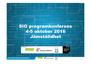 SIO programkonferens 4-5 oktober 2016 Jämställdhet