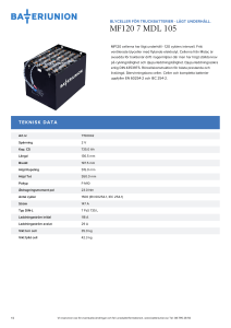 MF120 7 MDL 105 - Blyceller för truckbatterier - lågt