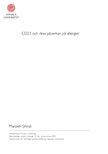 CD23 och dess påverkan på allergier Marzieh Shirali