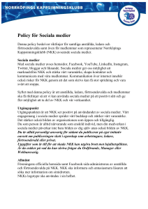 Policy för Sociala medier - Norrköpings Kappsimningsklubb