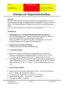 Eklampsi och Magnesiumbehandling