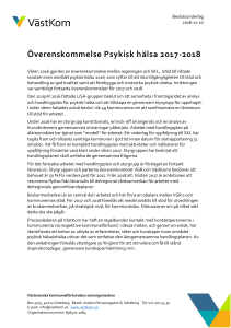 Överenskommelse Psykisk hälsa 2017-2018