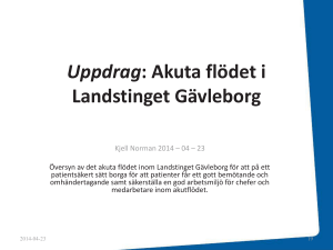 Uppdrag: Akuta flödet i Landstinget Gävleborg