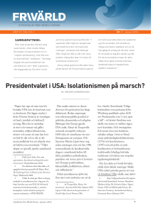 Presidentvalet i USA: Isolationismen på marsch?