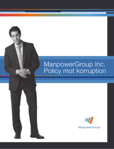 ManpowerGroup Inc. Policy mot korruption