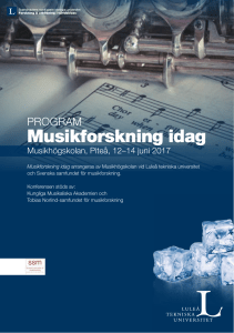 Musikforskning idag - Luleå tekniska universitet