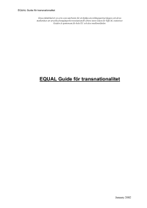 Equal, Guide för transnationalitet - Svenska ESF