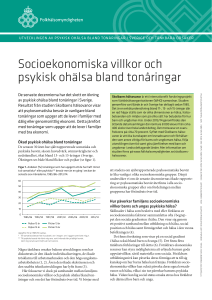 Socioekonomiska villkor och psykisk ohälsa bland tonåringar(PDF