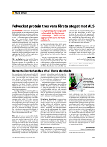 Felveckat protein tros vara första steget mot ALS