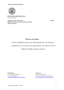 Patent och hälsa - Lund University Publications