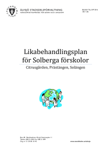 Likabehandlingsplan för Solberga förskolor