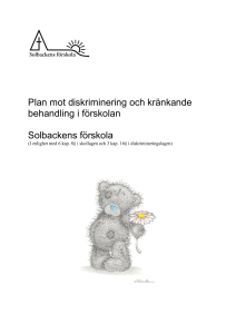 Plan mot diskriminering och kränkande behandling i förskolan