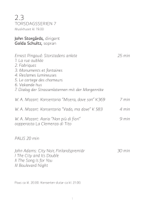 TORSDAGSSERIEN 7 John Storgårds, dirigent Golda Schultz