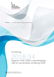 2016:34 Rapport från SSM:s vetenskapliga råd om ultraviolett
