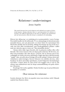 Jonas Aspelin - Relationer i undervisningen