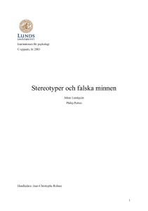Stereotyper och falska minnen - Lund University Publications