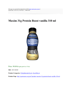 Maxim 31g Protein Boost vanilla 310 ml : SportsCater GYM : http