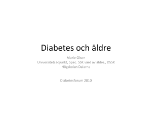 Diabetes och äldre, Marie Olsén