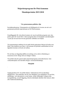 Majoritetsprogram för Piteå kommun