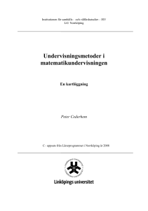 Undervisningsmetoder i matematikundervisningen