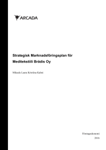Strategisk Marknadsföringsplan för Meditekstiili Brådis Oy