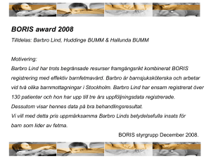 BORIS Award 2008 till Barbro Lind