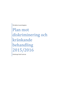 Plan mot diskriminering och kränkande behandling 2015/2016