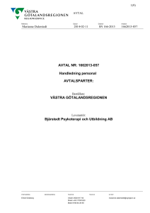 Avtal 1662013-057 Bjärstedt Psykoterapi och Utbildning AB