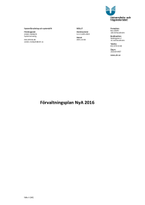 Förvaltningsplan NyA 2016