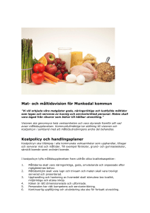 Mat- och måltidsvision för Munkedal kommun Kostpolicy och