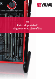 BX Elektrisk portabel/ väggmonterad värmefläkt