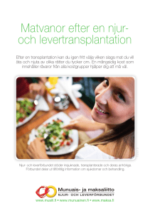 Matvanor efter en njur- och levertransplantation