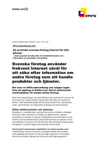 Svenska företag använder frekvent Internet såväl för att