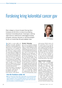 Forskning kring kolorektal cancer gav Anna Stora Fo