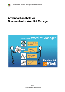 Användarhandbok för Communicate: Wordlist Manager