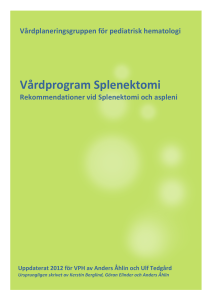 Vårdprogram Splenektomi